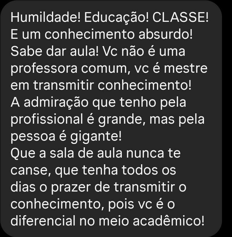 Depoimento de aluno da Professora Carol Rocha