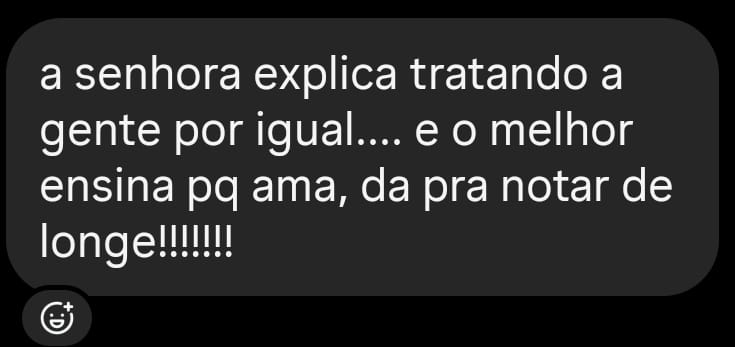 Depoimento de aluno da Professora Carol Rocha